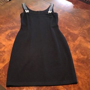 St John Black knit cocktail dress